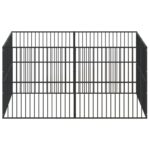 vidaXL Ohrádka pre psov 8 panelov čierna pozinkovaná oceľ – Obrázok 5