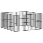 vidaXL Ohrádka pre psov 8 panelov čierna pozinkovaná oceľ – Obrázok 6