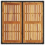 vidaXL Záhradný stôl s akáciovou doskou, čierny 90x90x75 cm, polyratan – Obrázok 7