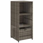 vidaXL Záhradná úložná skriňa šedá 50x55x115 cm polyratan – Obrázok 2