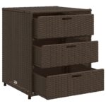 vidaXL Záhradná úložná skriňa hnedá 55x59x69 cm polyratan – Obrázok 6