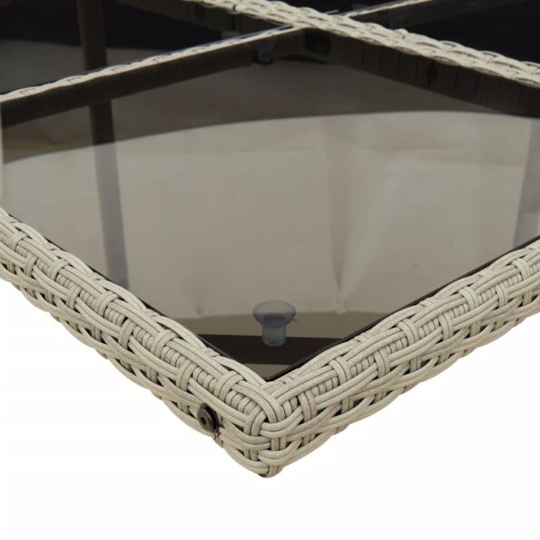 vidaXL 9-dielna záhradná jedálenská súprava s vankúšmi sivá polyratan – Obrázok 8