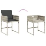 vidaXL 9-dielna záhradná jedálenská súprava s vankúšmi sivá polyratan – Obrázok 6