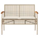 vidaXL 4-dielna záhradná sedacia súprava s podložkami béžová polyratan – Obrázok 5