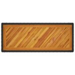 vidaXL Záhr. príručný stôl drevená doska čierny 100x40x75 cm polyratan – Obrázok 8