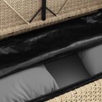 vidaXL Záhradná lavička s podložkami béžová polyratan – Obrázok 9