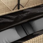 vidaXL Záhradná lavička s podložkami, béžová, polyratan – Obrázok 9