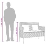 vidaXL Záhradná lavička s podložkami, béžová, polyratan – Obrázok 11