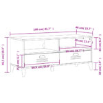 vidaXL TV skrinka VIKEN, čierna, borovicový masív – Obrázok 10