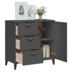 vidaXL Komoda VIKEN, antracitovo sivá 80x40x80 cm, borovicový masív – Obrázok 4