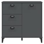 vidaXL Komoda VIKEN, antracitovo sivá 80x40x80 cm, borovicový masív – Obrázok 6