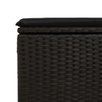 vidaXL Záhradná taburetka s vankúšom čierna 55x55x37 cm polyratan – Obrázok 7