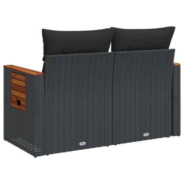 VXL8721012333796_g_en_hd_5.jpg vidaXL Záhradná pohovka s vankúšmi 2-miestna čierna polyrattan – Obrázok 7