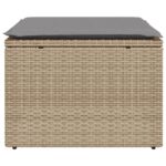 vidaXL Záhradná taburetka s vankúšom béžová 55x55x37 cm polyratan – Obrázok 4