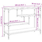 vidaXL Konzolový stolík dymový dub 100x30x75 cm kompozitné drevo – Obrázok 10