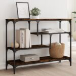 vidaXL Konzolový stolík dymový dub 100x30x75 cm kompozitné drevo