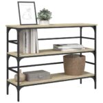 vidaXL Konzolový stolík dub sonoma 100x32x75 cm kompozitné drevo – Obrázok 4