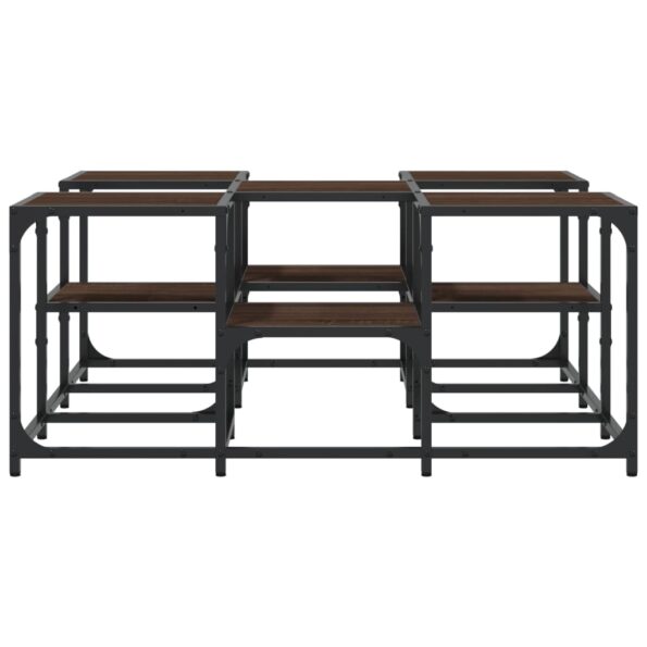 vidaXL Konferenčný stolík hnedý dub 91x91x40 cm kompozitné drevo – Obrázok 5