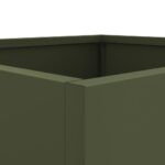vidaXL Kvetináč olivovozelený 42x40x39 cm oceľ valcovaná za studena – Obrázok 7