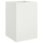 vidaXL Kvetináč biely 52x48x75 cm oceľ – Obrázok 2