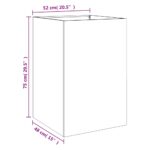 vidaXL Kvetináč biely 52x48x75 cm oceľ – Obrázok 9