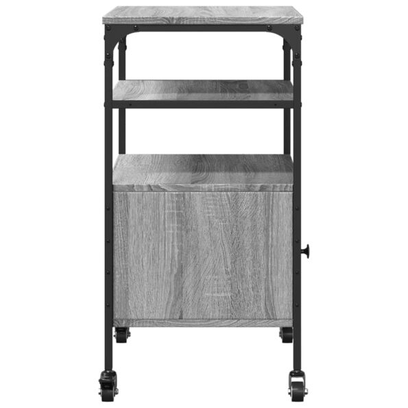 vidaXL Stojan na tlačiareň, 3 police, sivá sonoma 50x40x76 cm – Obrázok 10