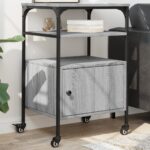 vidaXL Stojan na tlačiareň, 3 police, sivá sonoma 50x40x76 cm