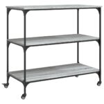 vidaXL Kuchynský vozík sivý sonoma 102x50x95 cm kompozitné drevo – Obrázok 2