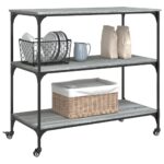 vidaXL Kuchynský vozík sivý sonoma 102x50x95 cm kompozitné drevo – Obrázok 6