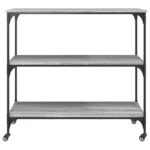 vidaXL Kuchynský vozík sivý sonoma 102x50x95 cm kompozitné drevo – Obrázok 7