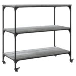 vidaXL Kuchynský vozík sivý sonoma 102x50x95 cm kompozitné drevo – Obrázok 9