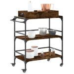 vidaXL Kuchynský vozík, tmavý dub 81,5x41x92,5 cm, kompozitné drevo – Obrázok 6
