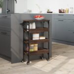 vidaXL Kuchynský vozík hnedý dub 53x20x76 cm kompozitné drevo – Obrázok 4