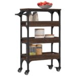 vidaXL Kuchynský vozík hnedý dub 53x20x76 cm kompozitné drevo – Obrázok 6