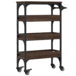 vidaXL Kuchynský vozík hnedý dub 53x20x76 cm kompozitné drevo – Obrázok 9