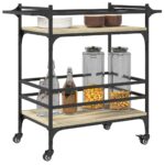 vidaXL Kuchynský vozík dub sonoma 82x40x78,5 cm kompozitné drevo – Obrázok 5