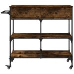 vidaXL Kuchynský vozík dymový dub 105x42x95 cm kompozitné drevo – Obrázok 7