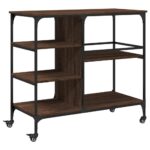 vidaXL Kuchynský vozík hnedý dub 100x45x89,5 cm kompozitné drevo – Obrázok 2