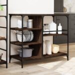 vidaXL Kuchynský vozík hnedý dub 100x45x89,5 cm kompozitné drevo – Obrázok 3