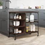 vidaXL Kuchynský vozík hnedý dub 100x45x89,5 cm kompozitné drevo – Obrázok 4