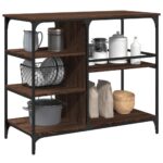vidaXL Kuchynský vozík hnedý dub 100x45x89,5 cm kompozitné drevo – Obrázok 5