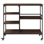 vidaXL Kuchynský vozík hnedý dub 100x45x89,5 cm kompozitné drevo – Obrázok 7