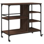 vidaXL Kuchynský vozík hnedý dub 100x45x89,5 cm kompozitné drevo – Obrázok 9