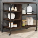 vidaXL Kuchynský vozík hnedý dub 100x45x89,5 cm kompozitné drevo