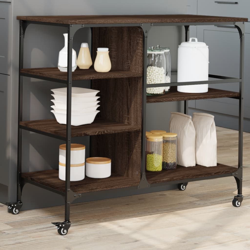 VXL8721012376816_m_en_hd_1.jpg vidaXL Kuchynský vozík hnedý dub 100x45x89,5 cm kompozitné drevo – Obrázok 1