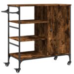 vidaXL Kuchynský vozík dymový dub 87,5x38,5x84,5 cm kompozitné drevo – Obrázok 2