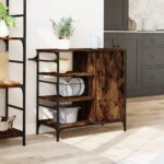 vidaXL Kuchynský vozík dymový dub 87,5x38,5x84,5 cm kompozitné drevo – Obrázok 4
