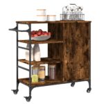 vidaXL Kuchynský vozík dymový dub 87,5x38,5x84,5 cm kompozitné drevo – Obrázok 5