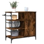 vidaXL Kuchynský vozík dymový dub 87,5x38,5x84,5 cm kompozitné drevo – Obrázok 6