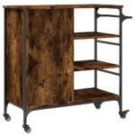 vidaXL Kuchynský vozík dymový dub 87,5x38,5x84,5 cm kompozitné drevo – Obrázok 11